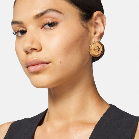 Authentic Versace Tribute Coin Medallion Earrings - Picture 6 of 13